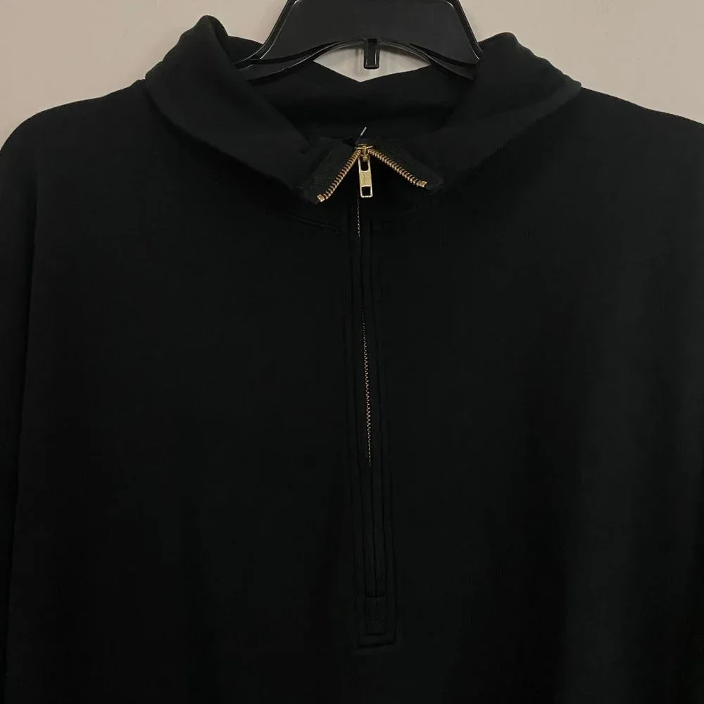 J. Crew University terry long half-zip tunic XL